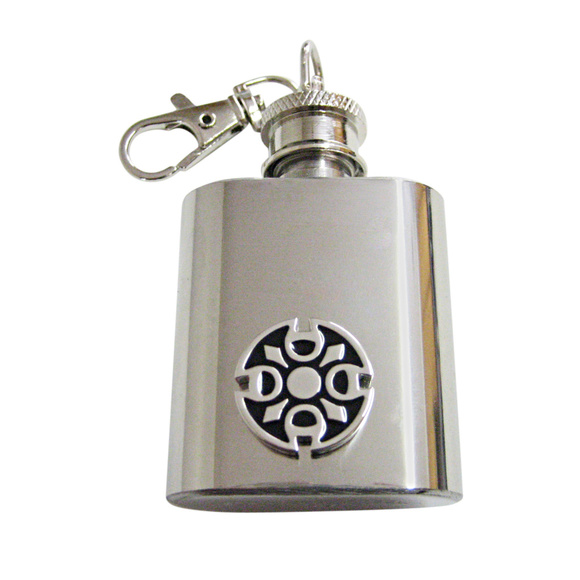 Round Celtic Design Keychain Flask - Picture 1 of 1